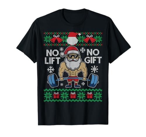 No Lift No Gift Hoodie | Ugly Christmas Weihnachtsmann Gym T-Shirt