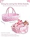BABESIDE 8 Pcs Baby Doll Accessories, Reborn Baby Dolls Clothes with Bassinet for 17-22 Inch Babydolls, Outfit fit Babies Dolls Girl, Babies Pretend Play Set