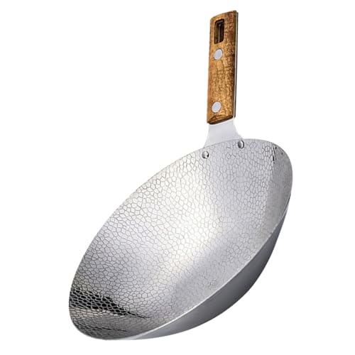 Sartén Wok de Acero Inoxidable 30 cm con Mango de Madera miniatura 1