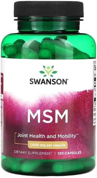 Swanson MSM (Methylsulfonylmethane) 1000mg – 120 capsules | Dietary supplement for joints and wellness