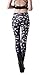 QZUnique Women's Skull Print Footless Cool Sexy Leggings Yoga Pants X-Small Small Grinning Skull