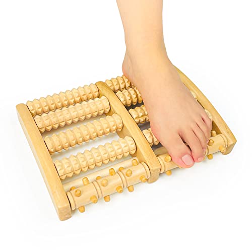 Wisdom1674 Fußmassageroller, Massageroller aus Holz für Fussmassage, Originales Shiatsu-Fussmassagegerät, Stressreduzierung und Entspannung, Ideal für Zuhause, Büro Cover