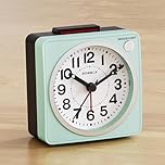 AYRELY® 6.6×3.5cm Ultra Small Analogue Travel Alarm Clock, Silent Non-Ticking, Battery Operated with Snooze & Light, Easy Top Alarm Switch, Compact Bedside Table Clock (Sky Blue)