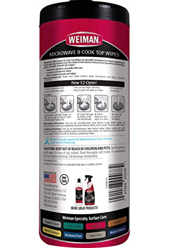image for Weiman Microwave & Cook Top Wipes - 30 Count (Pack of 4)