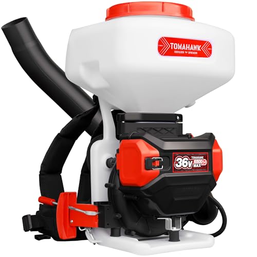 4 Gallon Backpack Battery-Powered Broadcast Fertilizer Spreader for Granular Fertilizer Seed Feed Salt Ice