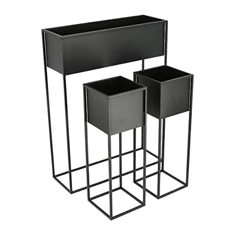 Schwarze Metall Blumenständer - 3er Set Cover