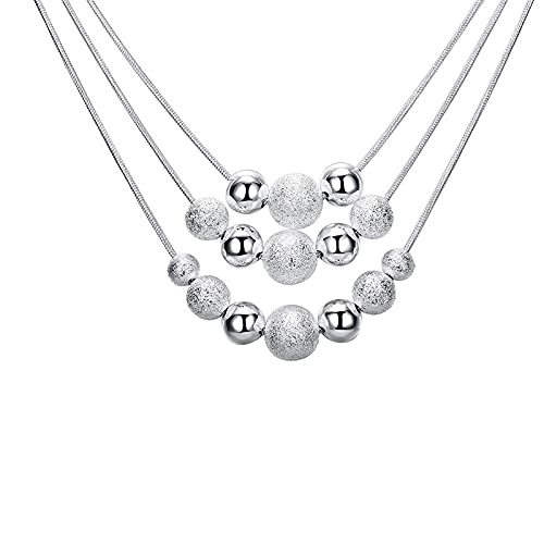 Chaîne à trois serpents en argent 925 avec pendentif mat et lisse pour mariage chic