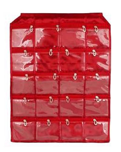 Kuber Industries Satin Make up Accessories Wall Hanging, Maroon