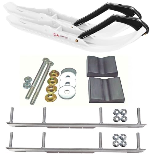 C&A Pro White TMX Snowmobile Skis w/ 4.5