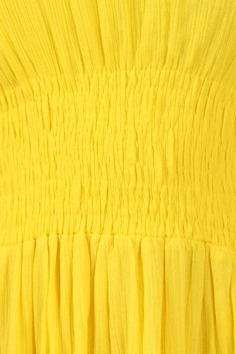 Image of Sakkas Cotton Crepe Smocked Peasant Gypsy Boho Renaissance Mid Length Dress