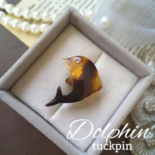 本べっ甲 羽形 ブローチ 落下防止シリコン付 肉厚べっ甲に細かな彫り リーフ アクセサリー