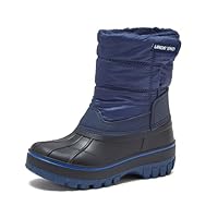 Lands' End Waterproof Kids Snow Boots - Insulated Warm Fleece Lined Winter Boots for Toddlers, Girls & Boys - Evening Cobalt Blue, 6 Toddler