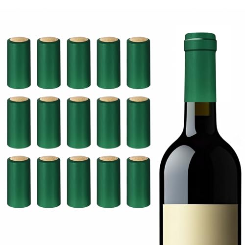 PATIKIL Tapón Termorretráctil De PVC 30x60mm 60 Piezas Sellador De Botellas Tapas Termorretráctiles Para Vino Para Bodegas Uso Doméstico Fiestas Botellas De Aceite Verde