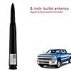 Car Bullet Antenna with Valve Stem Caps for GM Silverado 1500 2500 3500 HD Avalanche Ford F Series F150 F250 GMC Sierra 1500 2500 3500 Denali Heavy Truck Accessories (Black)- 8inch- America Flag #2