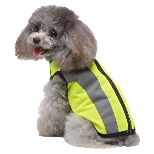 Mihauuke Chaleco Reflectante para Perros, Chaleco De Seguridad con Cremallera para Mascotas, Chaqueta Fluorescente Visible Transpirable para Cachorros, Paseos Y Caza