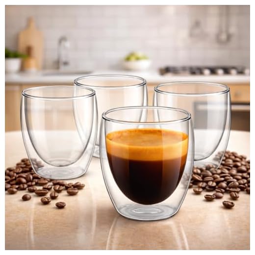 Conjunto de 4 Xícaras Térmicas de Vidro