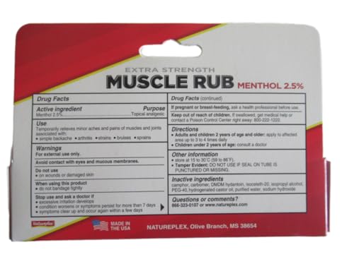 Image of Natureplex Muscle Rub Gel, Extra-Strength, 2.5% Menthol, 1.5 oz, Fast Pain Relief