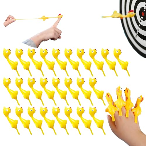 RHQFDM 30 Pièces Jouet de Fronde de Doigt Catapulte Poulet Volant Jouet Poulets frondeurs Jouet Poulet Catapulte Jouets Anti-Stress pour Le Bureau Faveurs pour fêtes...