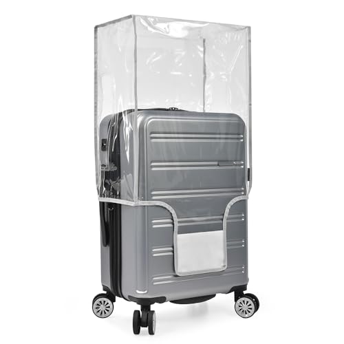 Clear PVC Suitcase Cover Protectors, Heavy Duty, Eliminate Scratches, Simple to Use, Strong Strap, Fit Quickly & Easily, 28" Large Luggage Cover3