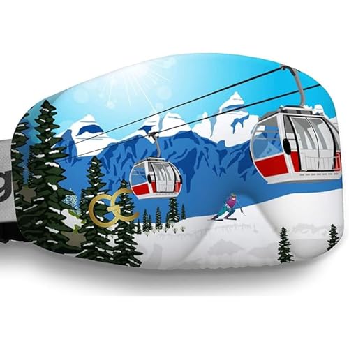 GogglesCover Ski Goggles Protective Cover, Cable Car Design Premium