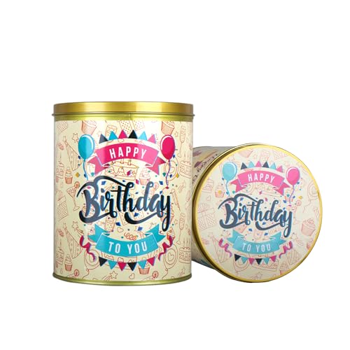 Image of Cookieman Happy Birthday Assorted Cookies Gift Tin - 600 Gram | Chocolate Chip, Double Choco Chip, Butter Cashew, Black Currant & Mocha Cookies, Perfect For Special Occasions & Gifting