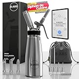 . 🍰 Idéal Pour Tous Les Usages – Que ce soit pour des desserts comme la chantilly ou des mousses salées, ce siphon polyvalent transforme chaque préparation en un chef-d’œuvre culinaire.