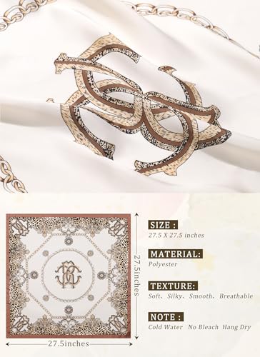 CHLINS 27.5” Square Head Scarf for Women Satin Hair Scarf Silk Wrap Neck Scarves Bandanas for Handbags Accessories2