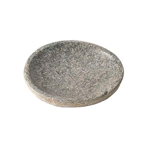wohnfreuden Naturstein Schale grau rund 10 cm - Steinobstschale poliert Dekoration Aufbewahrung Cover