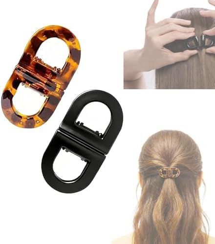 Magnetic Hair Clips for Women, 2 Pcs Strong Grip Hair Styling Clips with Non Slip Magnetic Closure, No Crease Hair Accessories for Ponytail, Half Up Hairstyle and Daily Use