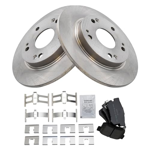Image of TRQ Rear Brake Pad and Rotor Set Semi Metallic | For 2011-2014 Honda CR-Z
