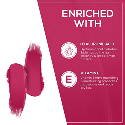 Image of RENEE Stunner Matte Lipstick - Dare You 4gm| Intense Color Pay Off, Full Coverage Long Lasting Weightless Velvety Formula with One Swipe Application| Enriched with Vitamin E & Hyaluronic Acid