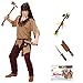 Produktbild Karneval Indianer Kostüm Komplett Set Kinder / Coat, Hose, Gürtel & Stirnband, Messer mit Hülle, Tomahawk & Make Up, (152/158)