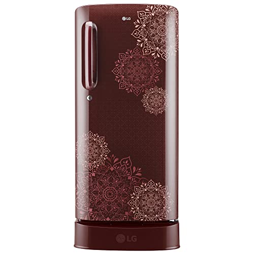 Image of LG 190 L 3 Star Direct-Cool Single Door Refrigerator Appliance (GL-D201ARRD, Ruby Regal, Base stand with drawer & Fast Ice Making, 2022 Model)