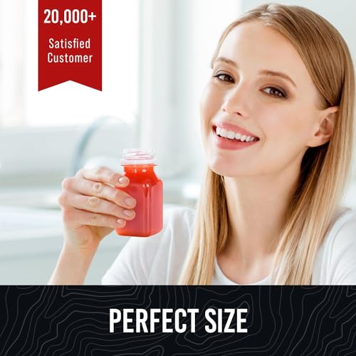 Norcalway 10pcs 2oz Plastic Shot Bottles with Caps - Ginger Shot - Freezer Safe, Leak Proof, BPA Free, Food Grade Small Plastic Travel Bottles with Caps
