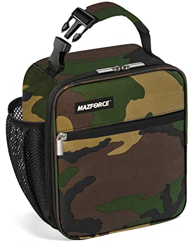MAZFORCE Original Lunch Box Insulated Lunch Bag - Food Safe Durable Lunchbox for Men - BPA Free Small Reusable Lunch Bags for Adults, Teens, Boys, Women (Camo)