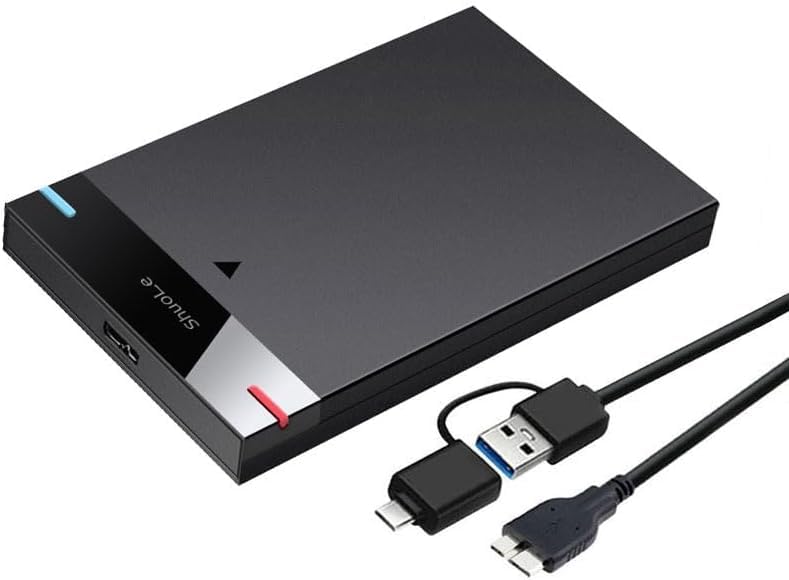 Funda de disco duro de 2,5 pulgadas, Micro B USB 3.0Type-C cable de disco duro externo 5TB 5Gbps HD soporte del dispositivo de almacenamiento portátil UASP