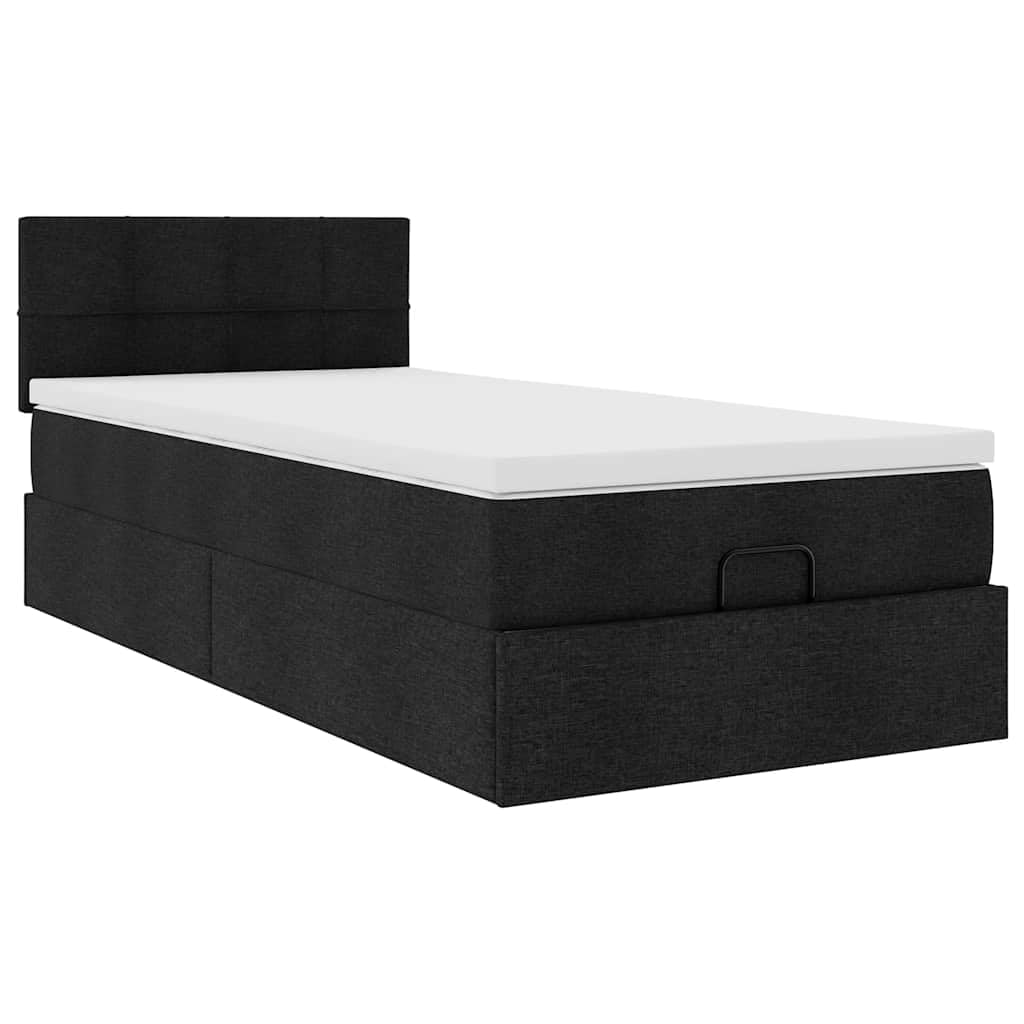 Design Multifunzionale Tessuto Premium con Contenitore Letto Pouf 90x190