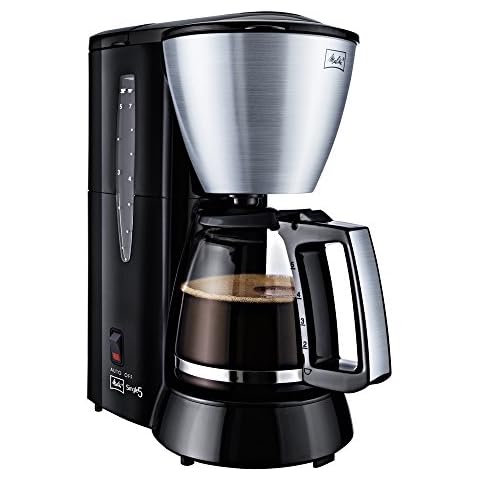 Melitta M720 Single5 Filter-Kaffeemaschine, Glaskanne Schwarz/Edelstahl Cover
