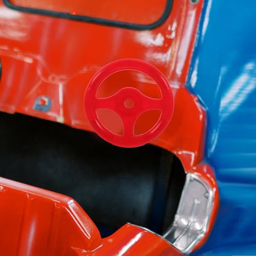 Kids Steering Wheel Replacement for Toy Cars 6.48in Red Plastic Steering Wheel Accessory Round Design S Bumper Car Accessories for Playground Equipment and Swing Sets Lightweight for Decoration