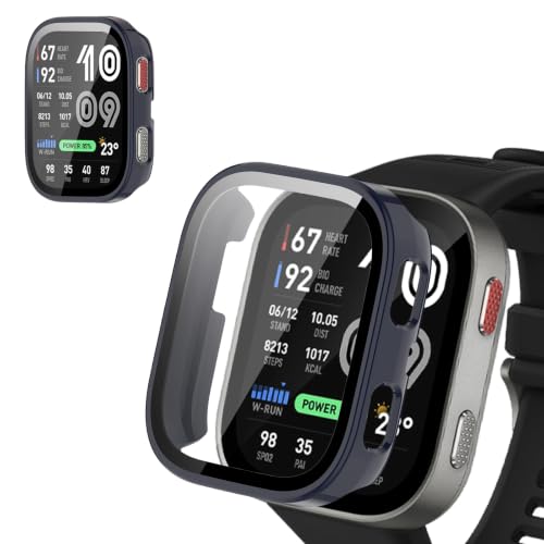 Amazfit Bip Max 5.26�C���`�X�}�[�g�E�H�b�`�p�P�[�X�J�o�[ �I�[���C�������ی�J�o�[ �����K���X�X�N���[���v���e�N�^�[�t�� TPU�n�[�h�o���p�[ ���h�~ �ϏՌ� HD�N���A �^�b�`�Z���V�e�B�u (�u���[)