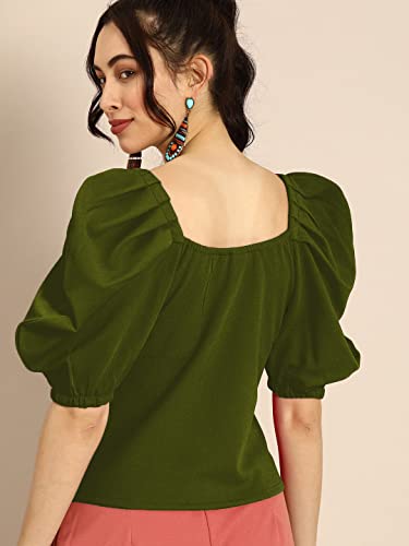 Image of Women's & Girl's Solid Short Sleeve Crop Top (LY-TopD6 Variation)