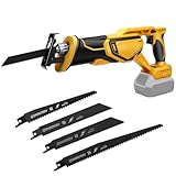 Roadtime Sierra Sable Inalámbrica para DeWalt 20 V baterías (sin batería),motor sin escobillas 0-4000 RPM Sierra Electrica de Velocidad Variable, con 4 Cuchillas para Cortar PVC/Madera/Metal ﻿