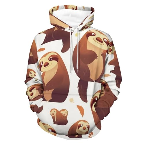 Sweat à capuche caricature paresseux le cadeau original pour homme et femme S