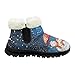 Menostgox Christmas Snowman Boys Girls Winter Boots Size 2 Fashion Comfortable Ankle Snow Boots for Little Kids Warm Fur Lining Snow Booties Slip-on Shoes