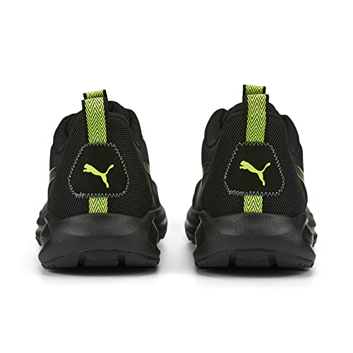 PUMA PUMA Mens Twitch Runner Running Shoe, PUMA Mens Black-Lime Squeeze, 7