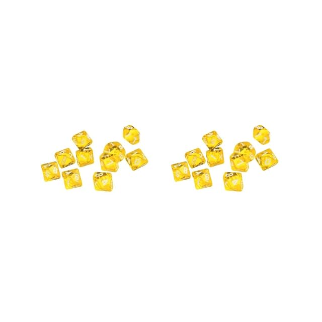 Juego de 2 dados de gemas D10 de diez caras para juegos de rol, 10 piezas, dados amarillos