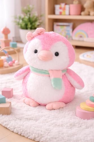 Image of SCOOBA Pink Penguin with Scarf Soft Toys for Kids Babies (Pink Penguin with Scarf)