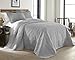 Chezmoi Collection Kingston 3-Piece Oversized Bedspread Coverlet Set (King, Gray)