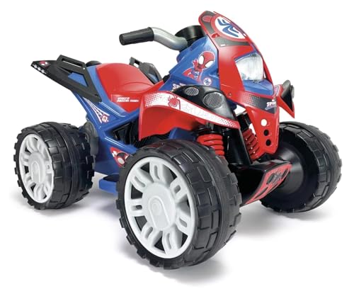 INJUSA - Quad Électrique The Beast Spidey pour Enfants de 2 à 4 Ans | Batterie 12V | Pédale Accélérateur | Marche Arrière et Roues Larges avec Bandes en...