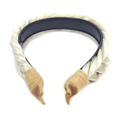 STHEJFB Faixa de cabeça trançada larga com argola acessórios de cabelo fashion elástico antiderrapan
